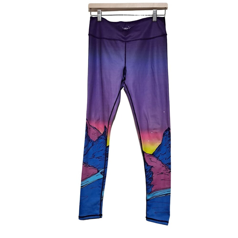Kulik Lone Peak Leggings Women Large Activewear Yoga Pants Artsy Mountain